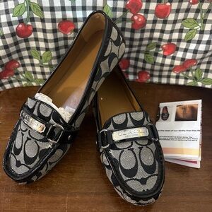 Coach Black and Cream Women's Loafers